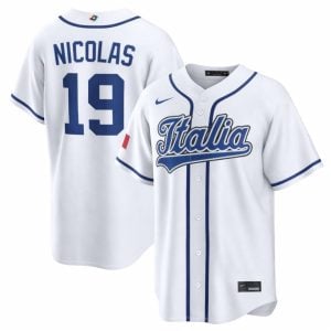 Kyle Nicolas Italy Baseball 2026 World Baseball Classic White Home Jersey - All Stitched
