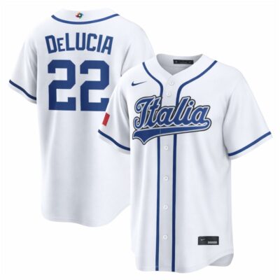 Dylan DeLucia Italy Baseball 2026 World Baseball Classic White Home Jersey - All Stitched