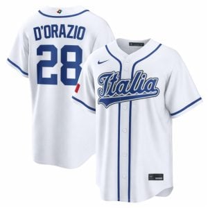 J.J. D'Orazio Italy Baseball 2026 World Baseball Classic White Home Jersey - All Stitched