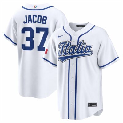 Alek Jacob Italy Baseball 2026 World Baseball Classic White Home Jersey - All Stitched