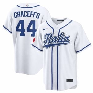 Gordon Graceffo Italy Baseball 2026 World Baseball Classic White Home Jersey - All Stitched