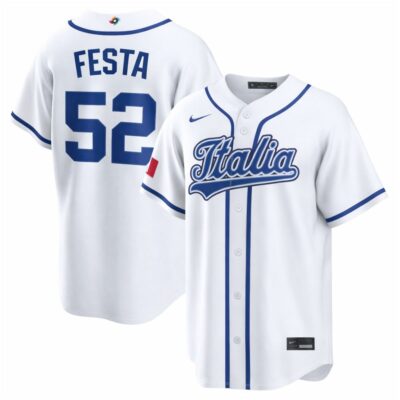 Matt Festa Italy Baseball 2026 World Baseball Classic White Home Jersey - All Stitched
