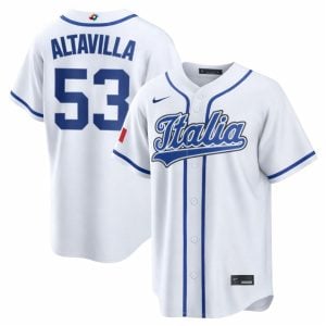 Dan Altavilla Italy Baseball 2026 World Baseball Classic White Home Jersey - All Stitched