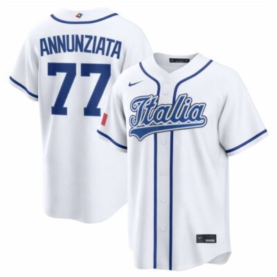 Andres Annunziata Italy Baseball 2026 World Baseball Classic White Home Jersey - All Stitched