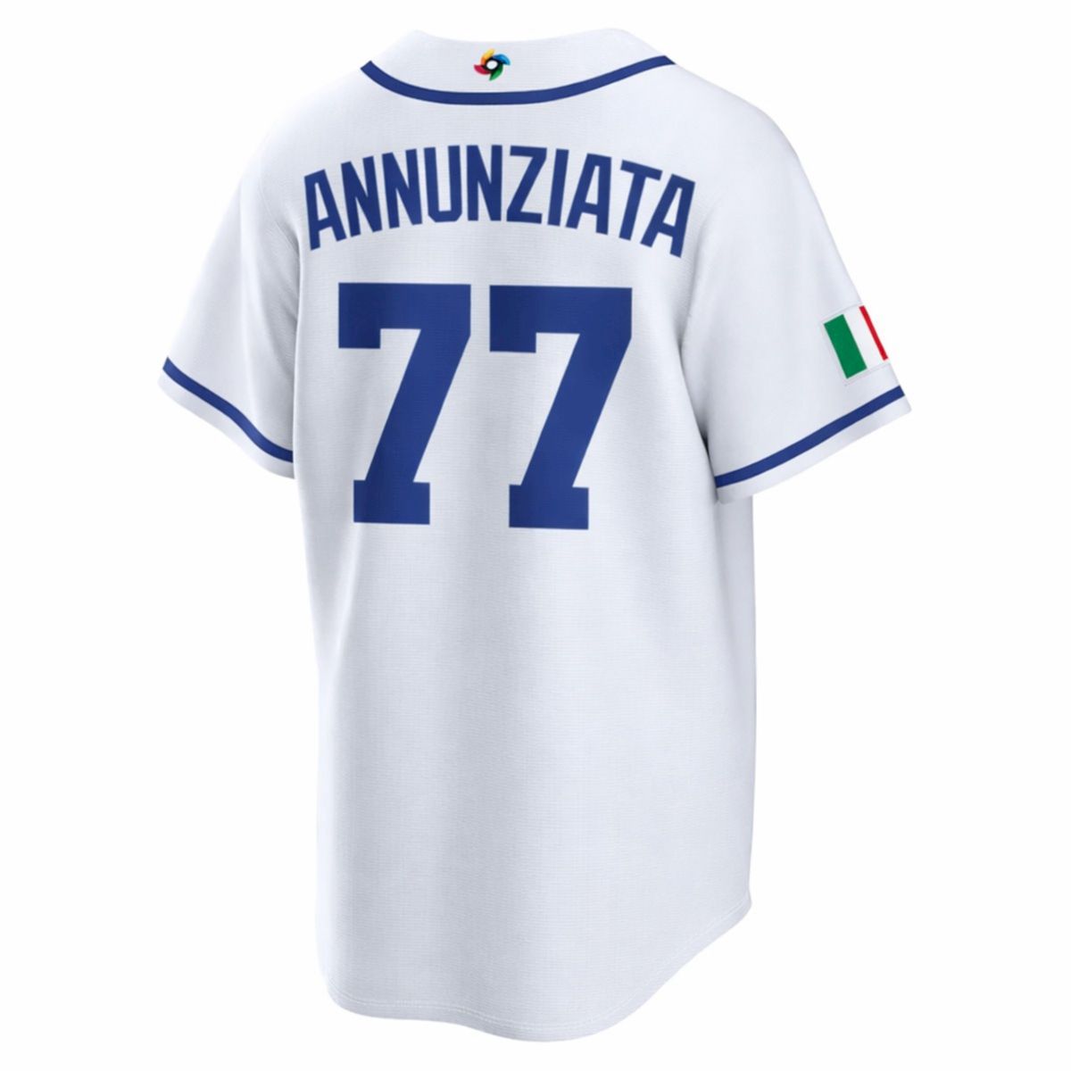 Andres Annunziata Italy Baseball 2026 World Baseball Classic White Home Jersey - All Stitched - Image 3