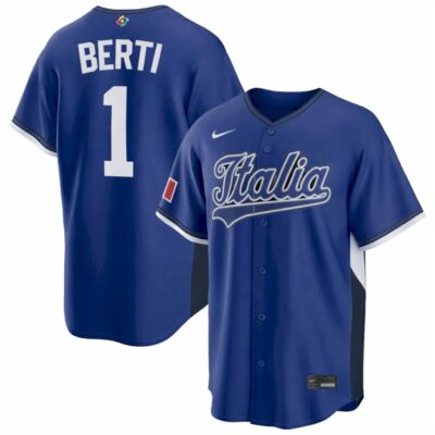 Jon Berti Italy Baseball 2026 World Baseball Classic Royal Road Jersey - All Stitched