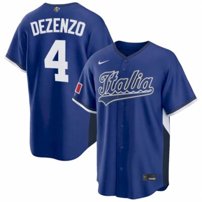 Zach Dezenzo Italy Baseball 2026 World Baseball Classic Royal Road Jersey - All Stitched