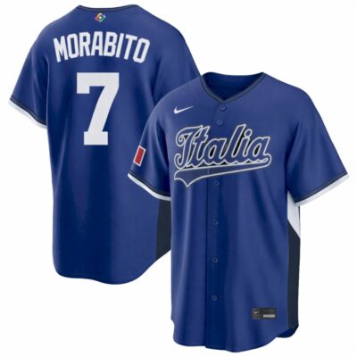Nick Morabito Italy Baseball 2026 World Baseball Classic Royal Road Jersey - All Stitched