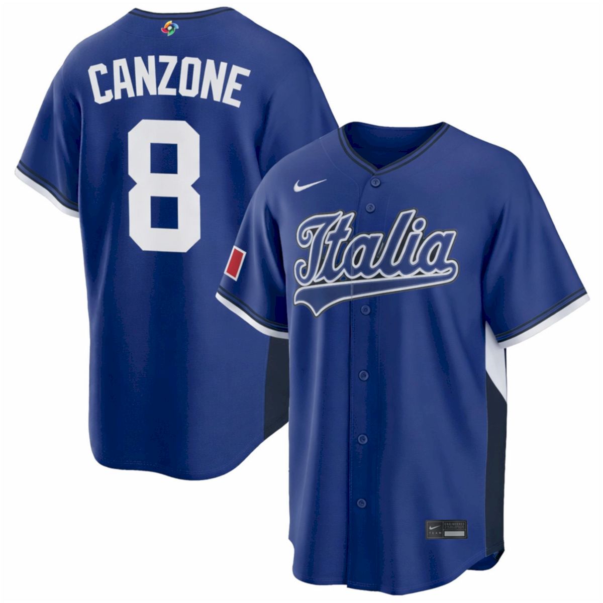 Dominic Canzone Italy Baseball 2026 World Baseball Classic Royal Road Jersey - All Stitched