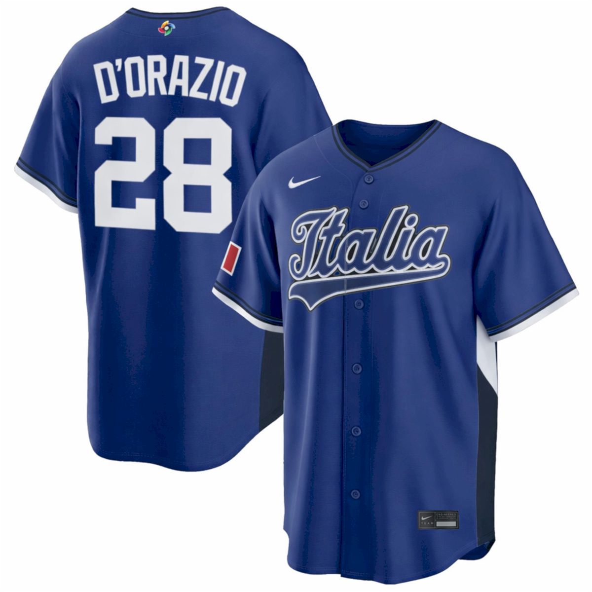 J.J. D'Orazio Italy Baseball 2026 World Baseball Classic Royal Road Jersey - All Stitched