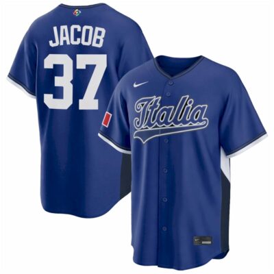 Alek Jacob Italy Baseball 2026 World Baseball Classic Royal Road Jersey - All Stitched