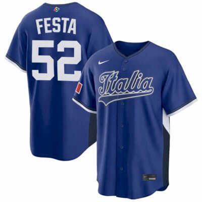 Matt Festa Italy Baseball 2026 World Baseball Classic Royal Road Jersey - All Stitched