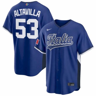 Dan Altavilla Italy Baseball 2026 World Baseball Classic Royal Road Jersey - All Stitched