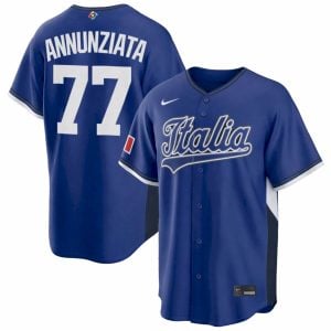 Andres Annunziata Italy Baseball 2026 World Baseball Classic Royal Road Jersey - All Stitched