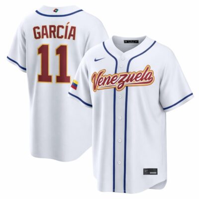 Maikel García Venezuela Baseball 2026 World Baseball Classic White Home Jersey – All Stitched