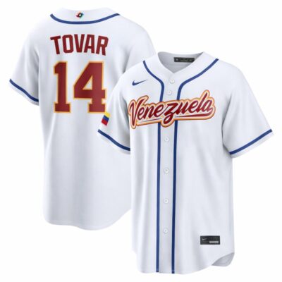 Ezequiel Tovar Venezuela Baseball 2026 World Baseball Classic White Home Jersey – All Stitched