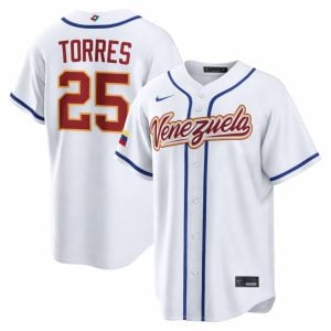 Gleyber Torres Venezuela Baseball 2026 World Baseball Classic White Home Jersey – All Stitched