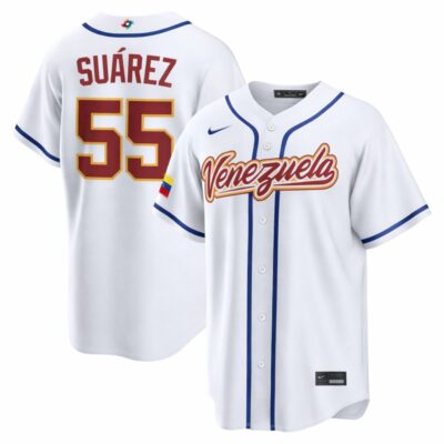 Ranger Suárez Venezuela Baseball 2026 World Baseball Classic White Home Jersey – All Stitched