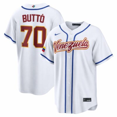 José Buttó Venezuela Baseball 2026 World Baseball Classic White Home Jersey – All Stitched
