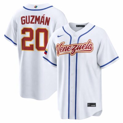 Carlos Guzmán Venezuela Baseball 2026 World Baseball Classic White Home Jersey – All Stitched