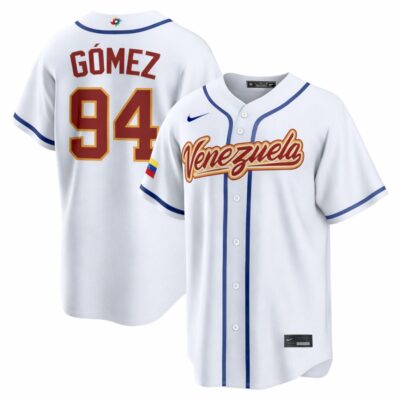 Yoendrys Gómez Venezuela Baseball 2026 World Baseball Classic White Home Jersey – All Stitched