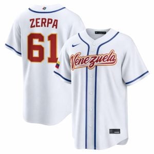 Ángel Zerpa Venezuela Baseball 2026 World Baseball Classic White Home Jersey – All Stitched