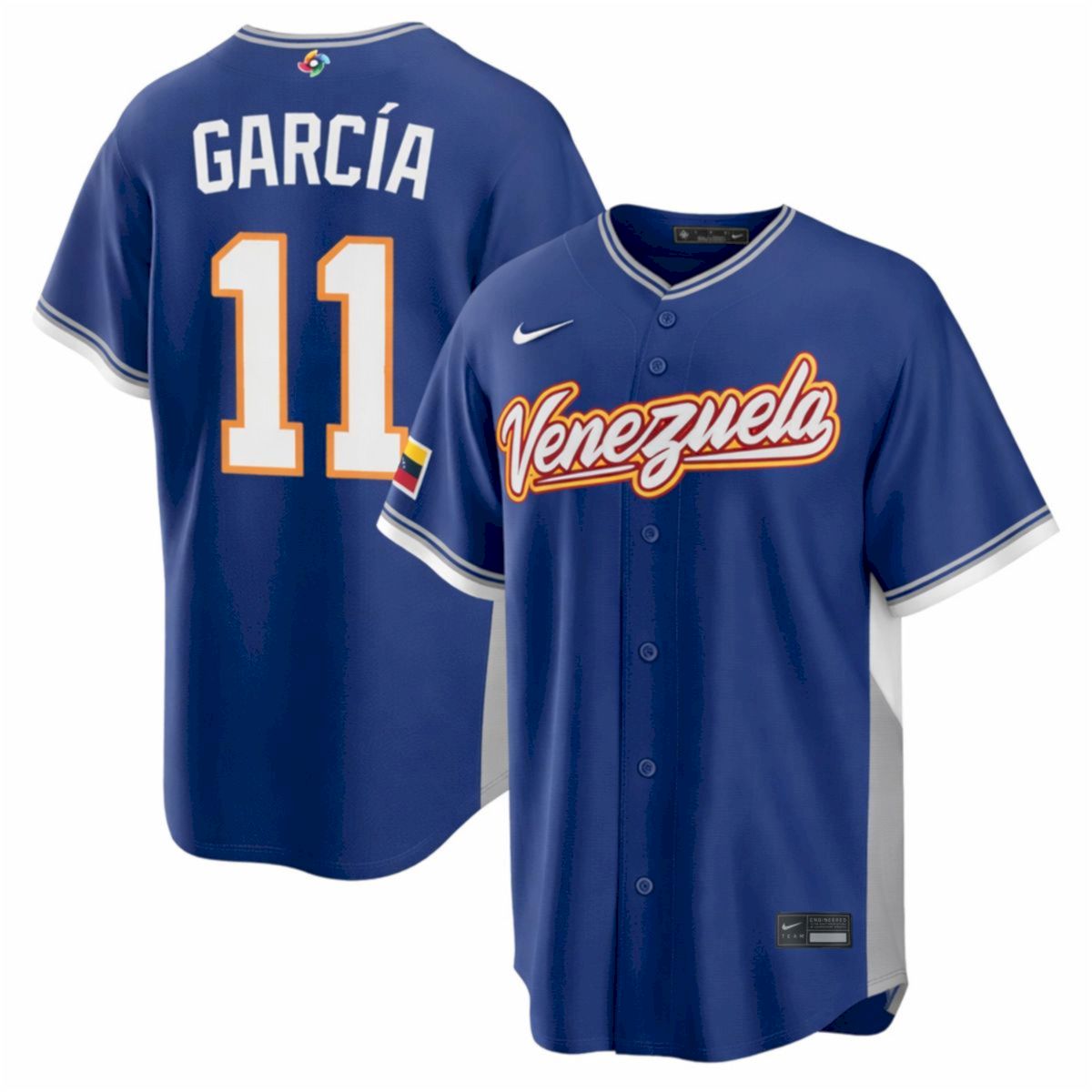 Maikel García Venezuela Baseball 2026 World Baseball Classic Royal Road Jersey - All Stitched