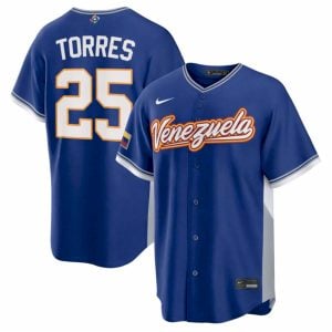 Gleyber Torres Venezuela Baseball 2026 World Baseball Classic Royal Road Jersey - All Stitched