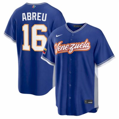 Wilyer Abreu Venezuela Baseball 2026 World Baseball Classic Royal Road Jersey - All Stitched