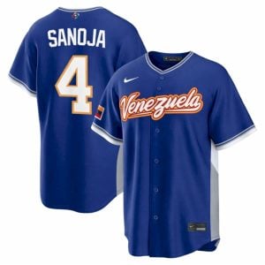 Javier Sanoja Venezuela Baseball 2026 World Baseball Classic Royal Road Jersey - All Stitched
