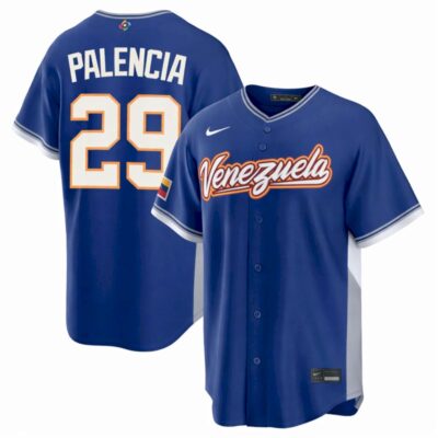 Daniel Palencia Venezuela Baseball 2026 World Baseball Classic Royal Road Jersey - All Stitched