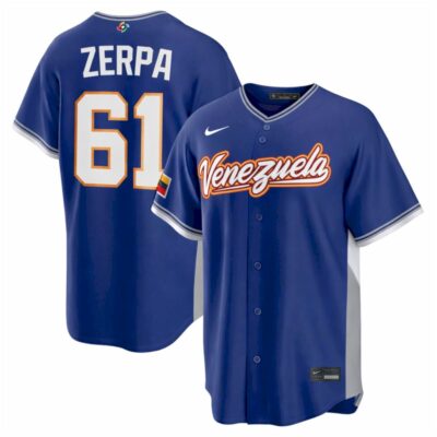 Ángel Zerpa Venezuela Baseball 2026 World Baseball Classic Royal Road Jersey - All Stitched