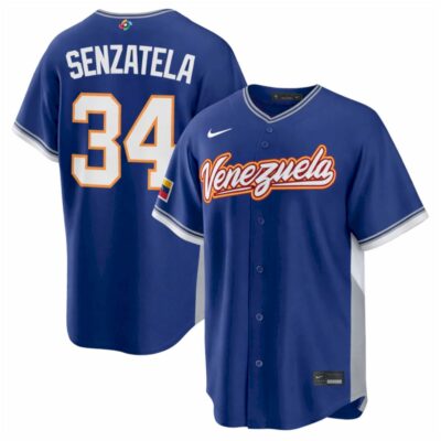 Antonio Senzatela Venezuela Baseball 2026 World Baseball Classic Royal Road Jersey - All Stitched