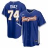 Jhonathan Díaz Venezuela Baseball 2026 World Baseball Classic Royal Road Jersey - All Stitched