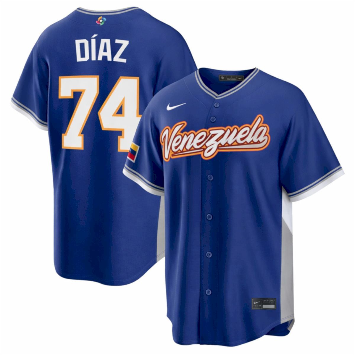 Jhonathan Díaz Venezuela Baseball 2026 World Baseball Classic Royal Road Jersey - All Stitched