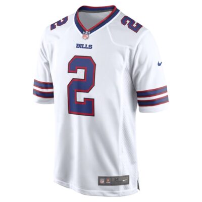 Alternative view of D.J. Moore Buffalo Bills White Away Game Jersey - All Stitched
