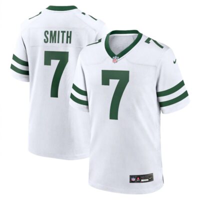 Geno Smith New York Jets White Away Game Jersey - All Stitched