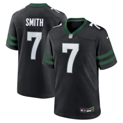 Geno Smith New York Jets Black Alternate Game Jersey - All Stitched