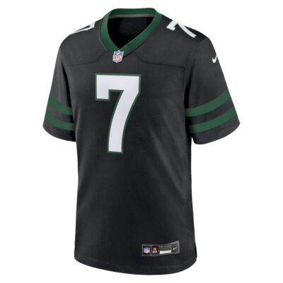 Alternative view of Geno Smith New York Jets Black Alternate Game Jersey - All Stitched