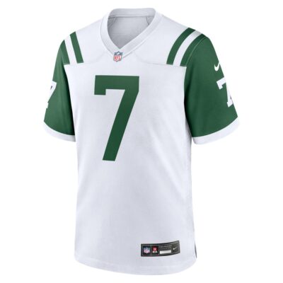 Alternative view of Geno Smith New York Jets White Classic Alternate Game Jersey - All Stitched