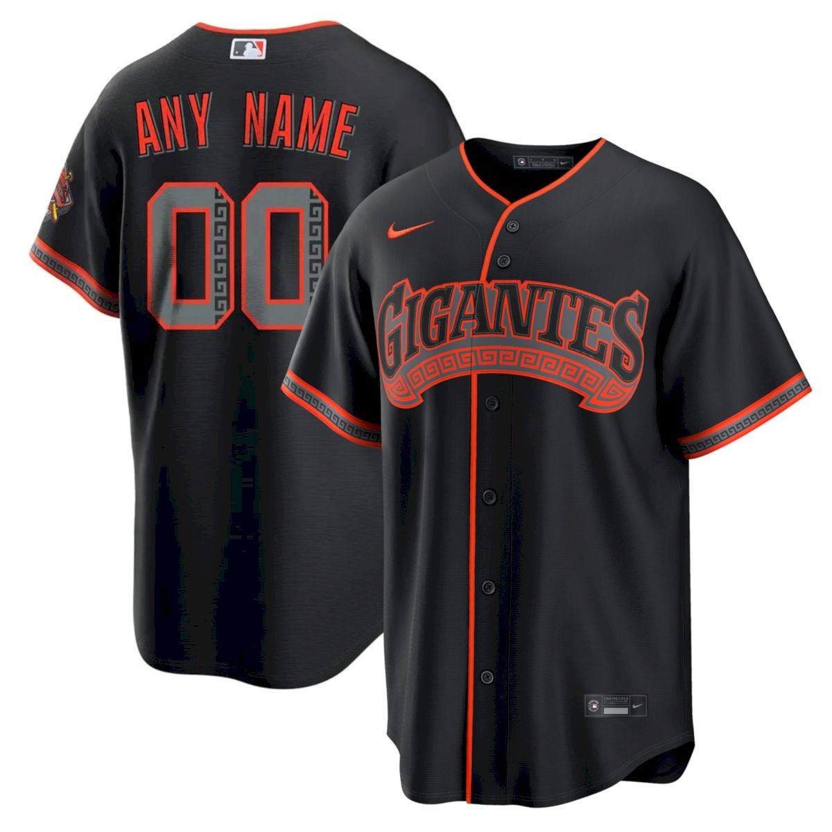 Custom San Francisco Giants Black Gigantes Alternate Jersey - All Stitched