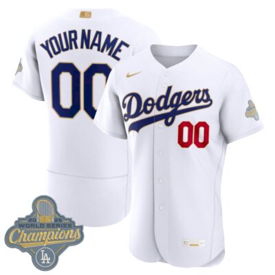 Custom Los Angeles Dodgers White 2026 Gold Collection Limited Jersey - All Stitched