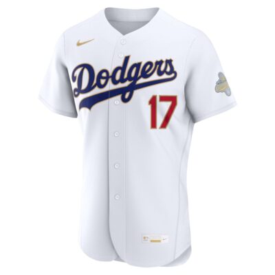 Alternative view of Shohei Ohtani Los Angeles Dodgers White 2026 Gold Collection Limited Jersey - All Stitched