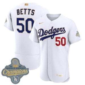 Mookie Betts Los Angeles Dodgers White 2026 Gold Collection Limited Jersey - All Stitched