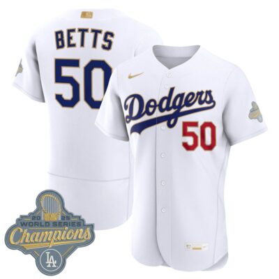 Mookie Betts Los Angeles Dodgers White 2026 Gold Collection Limited Jersey - All Stitched