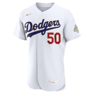 Alternative view of Mookie Betts Los Angeles Dodgers White 2026 Gold Collection Limited Jersey - All Stitched