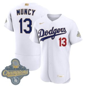 Max Muncy Los Angeles Dodgers White 2026 Gold Collection Limited Jersey - All Stitched