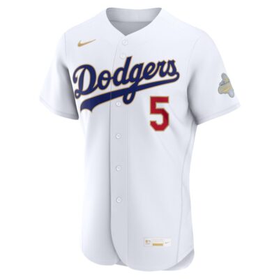 Alternative view of Freddie Freeman Los Angeles Dodgers White 2026 Gold Collection Limited Jersey - All Stitched