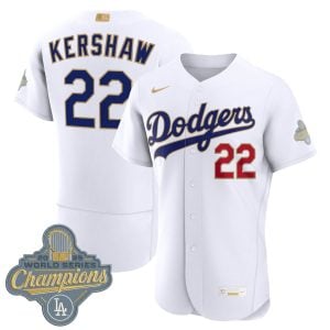 Clayton Kershaw Los Angeles Dodgers White 2026 Gold Collection Limited Jersey - All Stitched