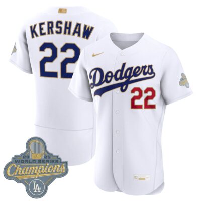 Clayton Kershaw Los Angeles Dodgers White 2026 Gold Collection Limited Jersey - All Stitched